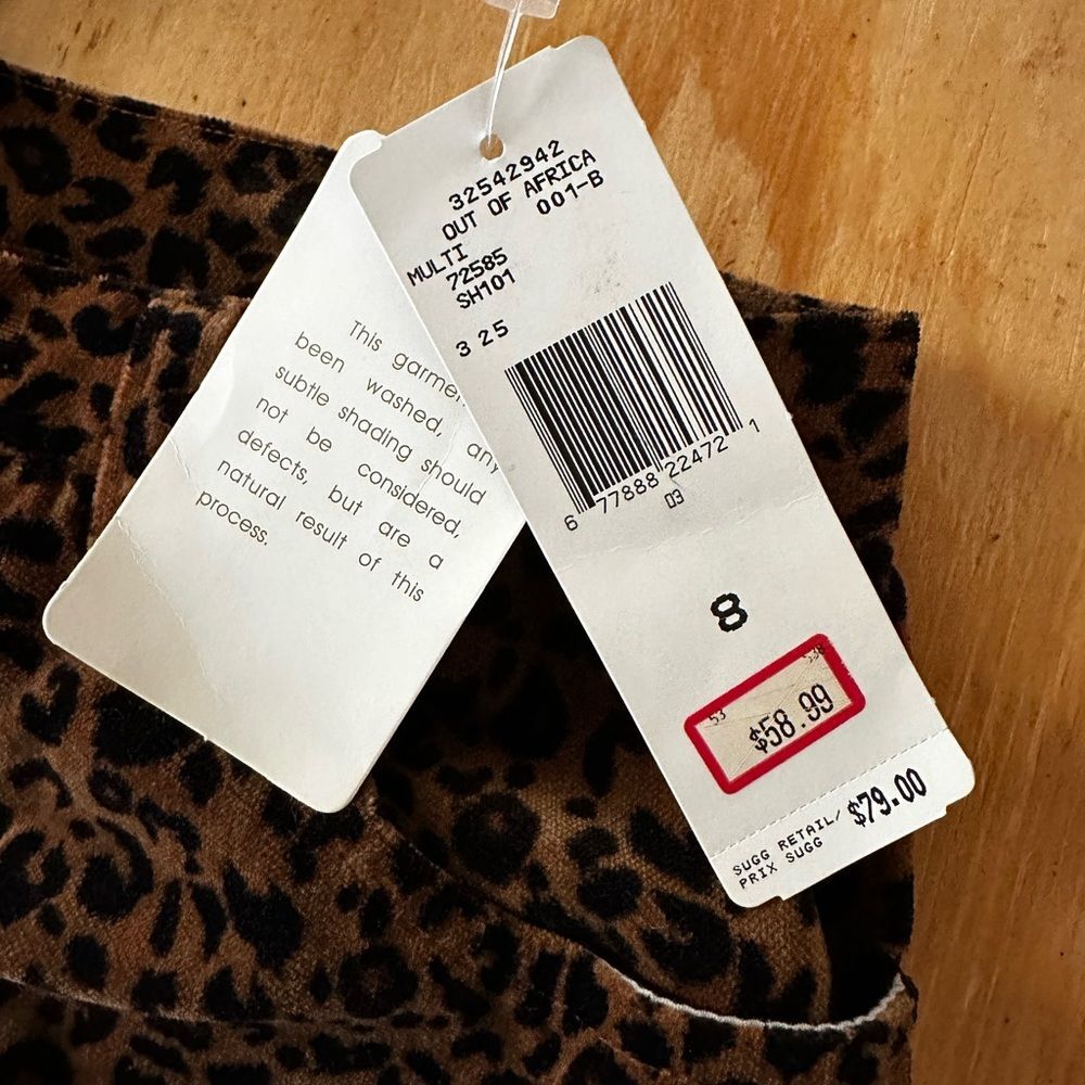 Jones New York Sport Leopard Corduroy Pants 8 - Picture 3 of 8